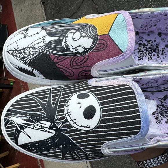 Nightmare Before Christmas Jack & Sally Slip On Shoes Women's 8 - Picture 1 of 9
